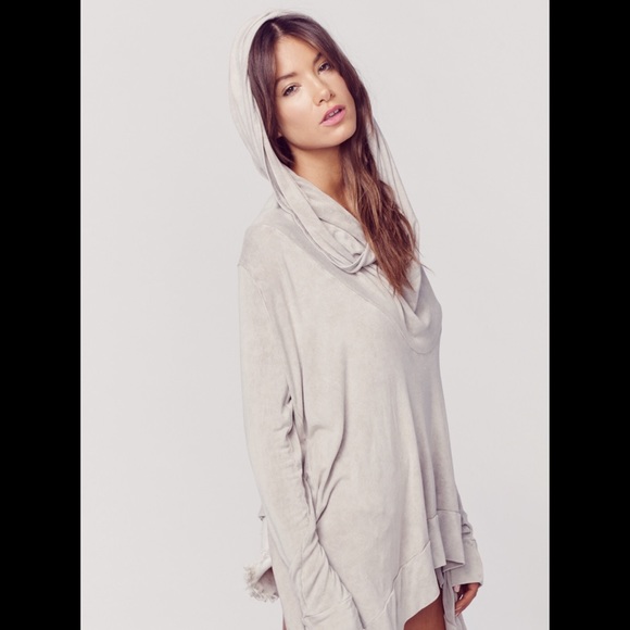 Hi Lo Cowl Neck Hoodie Top - Picture 2 of 5
