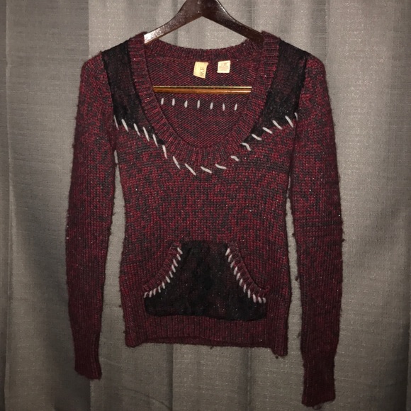 BKE Red and Black Sweater - Picture 1 of 3