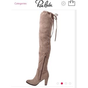 Over the knee, Taupe Suede Boots