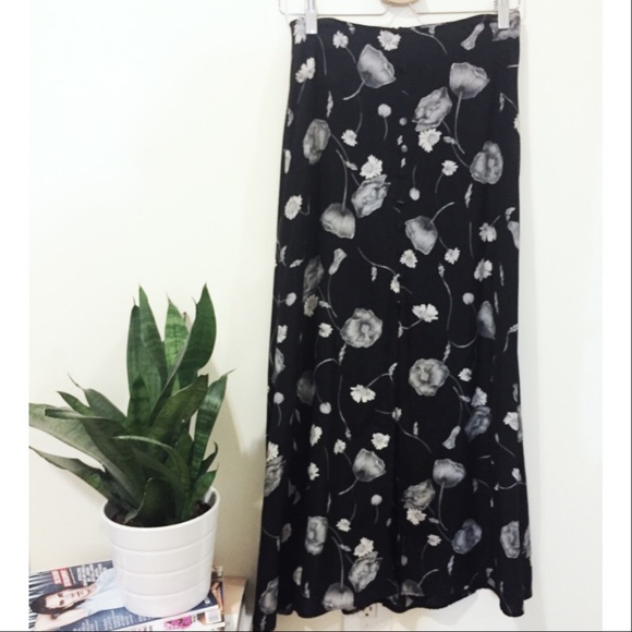 Reformation Floral Midi Skirt With Front Slit