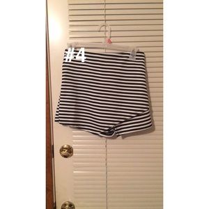 Black & White Striped Skort