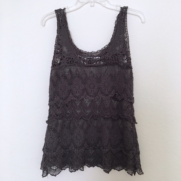 Grey lace tank SOLD - Picture 2 of 4
