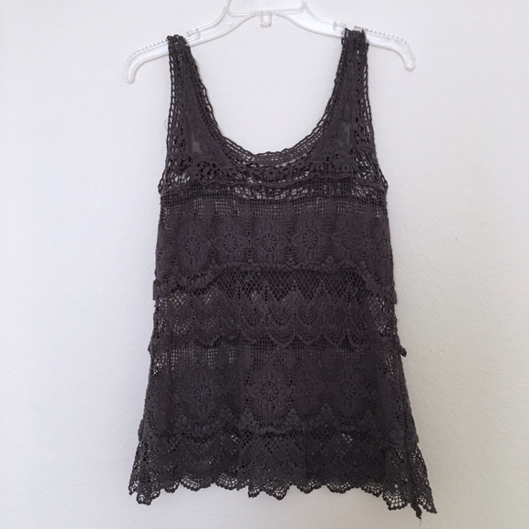 Grey lace tank SOLD - Picture 3 of 4