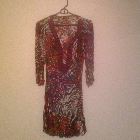 Multicolored Sheer Tunic