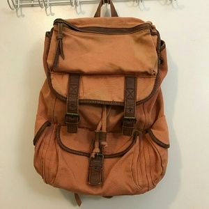 urban outfitter faded brown canvasbackpack