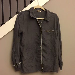 J Crew silk pajama shirt blouse button down