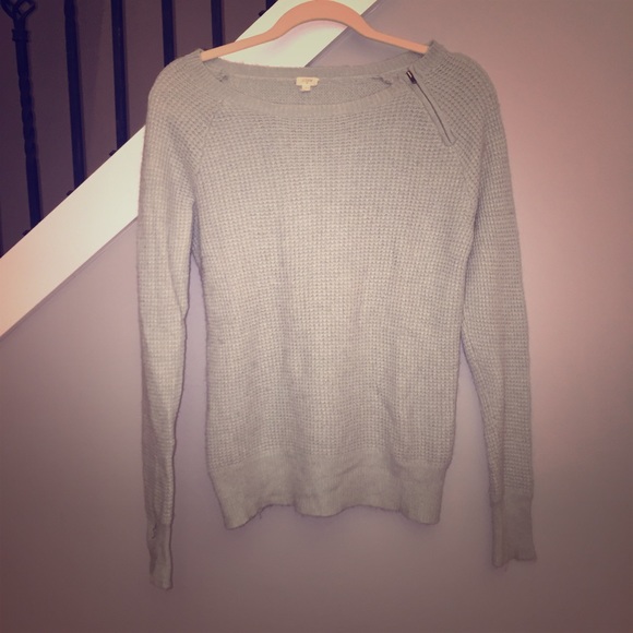 J Crew alpaca & merino wool knit zipper sweater