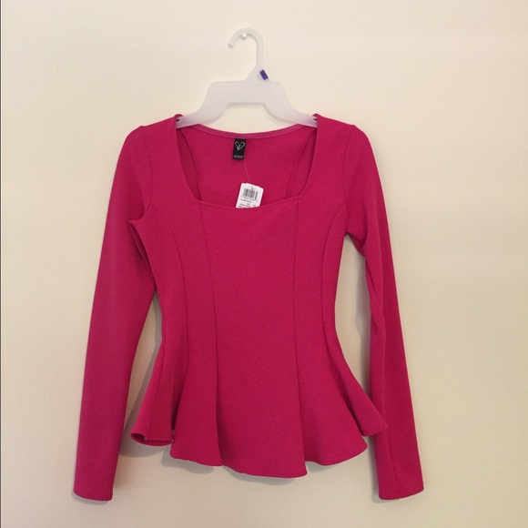 NWT Windsor Hot Pink Peplum Blouse!