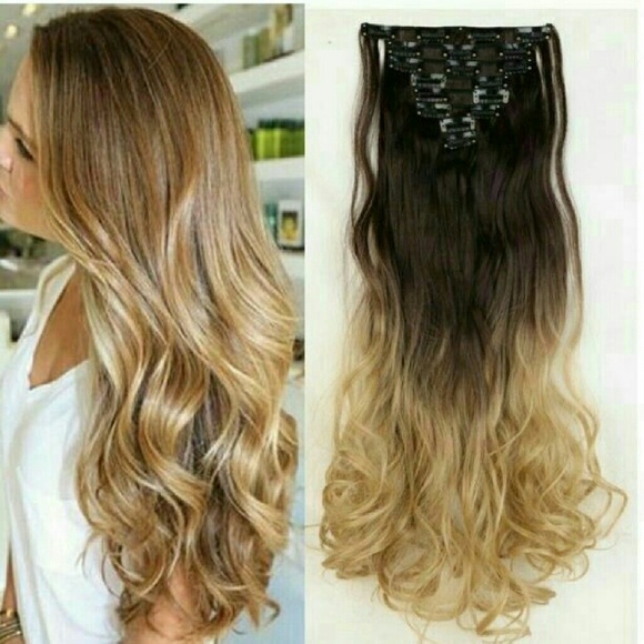 Full Head Clip In Extension Ombre Blonde