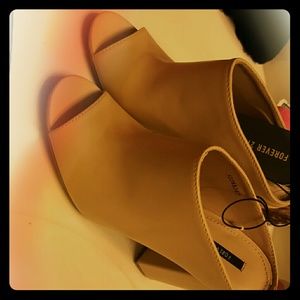 Forever 21 Nude Open Toed Heels