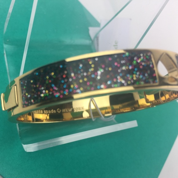 Kate Spade Punch Multi-Glitter Gold Accent Bangle - Picture 2 of 5