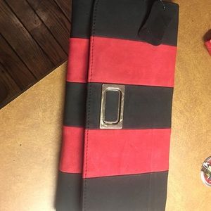 Red black clutch never used