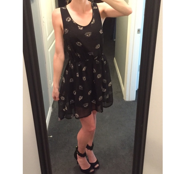 H&M Black Sheer Evil Eye Dress