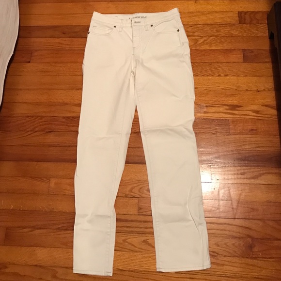 White straight leg jeans
