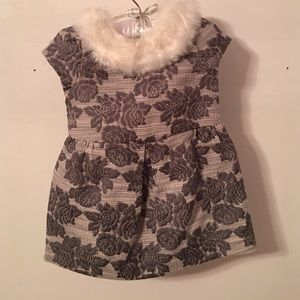 Stunning gray and faux fur baby winter dress