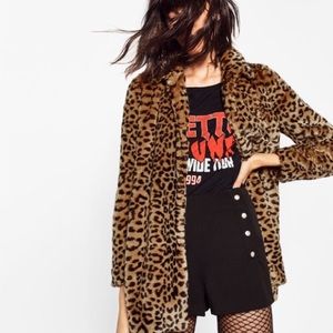 Zara faux fur leopard print coat cheetah