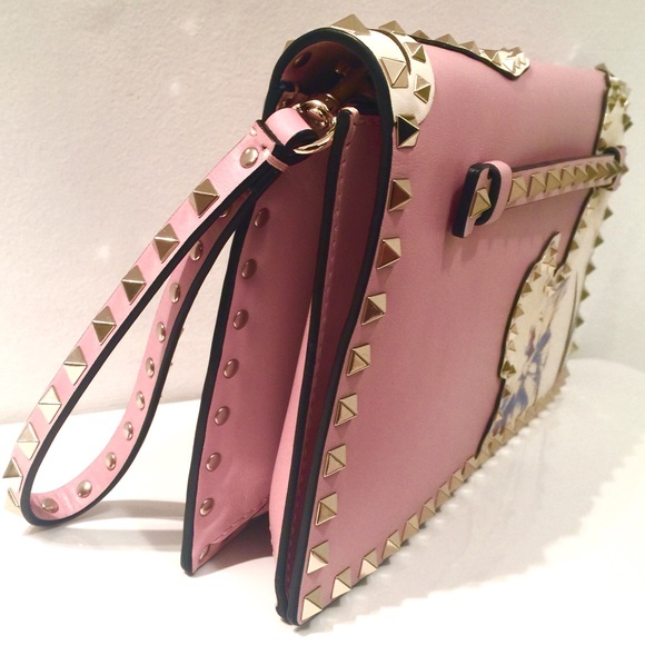 Valentino Rockstuds Laser Cut Leather Clutch - Picture 4 of 4
