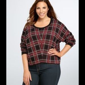 Torrid plaid Crop sweater -hold