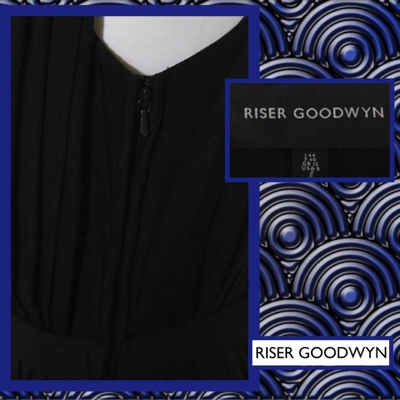 RISER GOODWYN Black Silk 1Shoulder Pleat DressGown - Picture 4 of 4