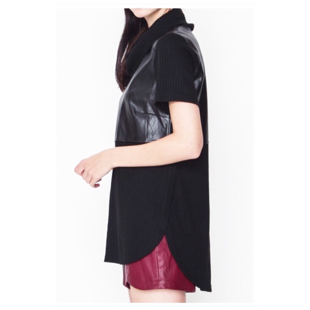 Black Cowl Neck Vegan Top - Picture 2 of 3