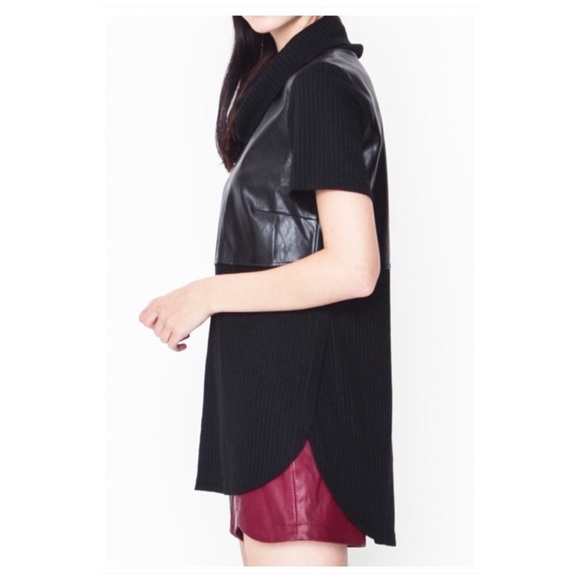 Black Cowl Neck Vegan Top - Picture 2 of 3