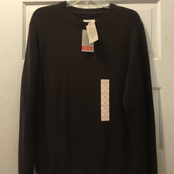 Mens S LS brown sweater NWT St Johns Bay