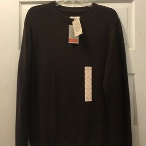 Mens S LS brown sweater NWT St Johns Bay