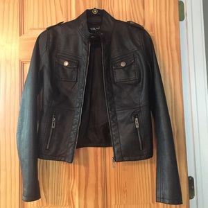 Black leather jacket