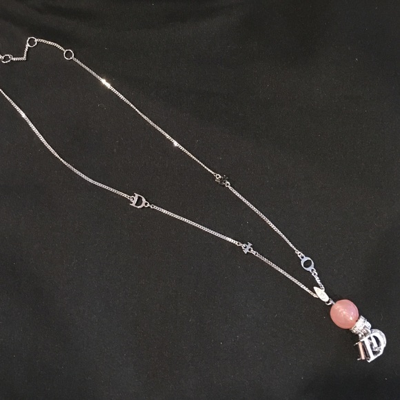 Dior necklace with crystals and pink rose!