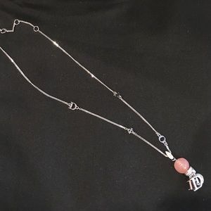 Dior necklace with crystals and pink rose!