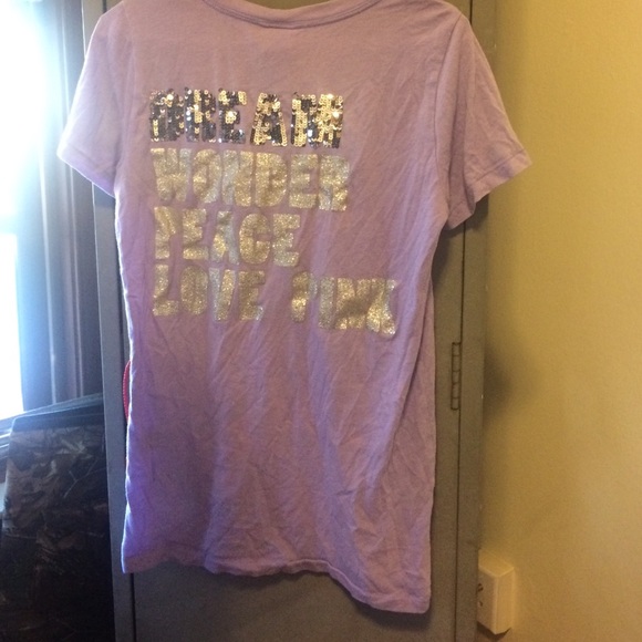 Victoria's Secret Pink V neck sequin tee - Picture 2 of 4