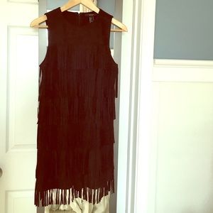 Brand new with tags. Black suede like fringe dress