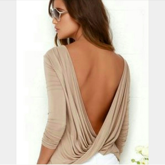 Get the look! Draped cross front longsleeve blouse