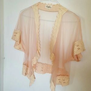 Forever 21 Boutique Pink Lace Kimono Lingerie