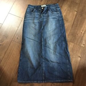 Long denim skirt