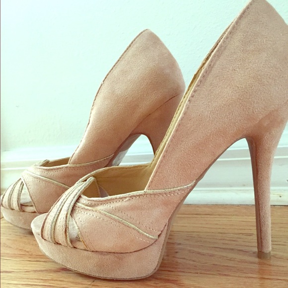 Tan suede heels