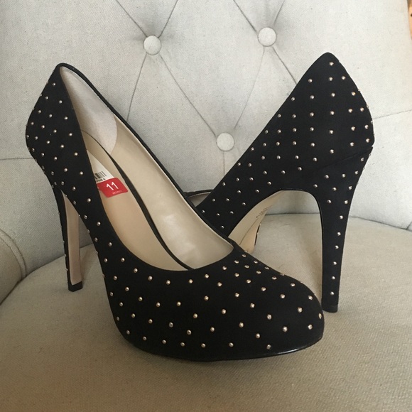 INC black heels with silver studding