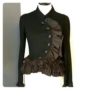 Boutique ruffled hem jacket