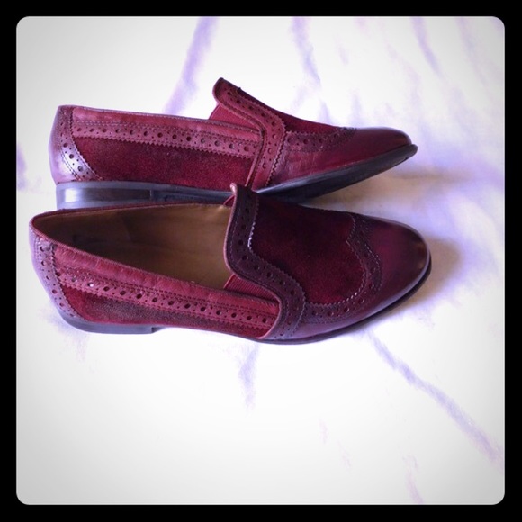 Franco Sarto suede/leather loafers - Burgundy/Wine