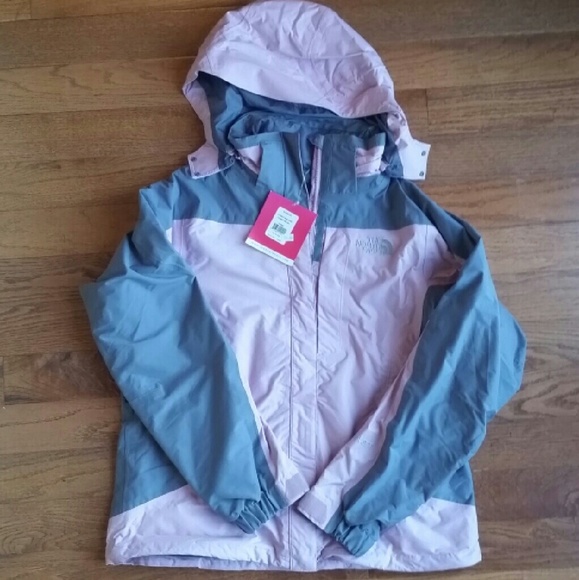 Pink and grey north face various guide jacket XL
