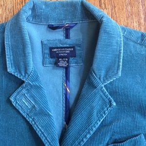 Blue corduroy blazer // American Eagle