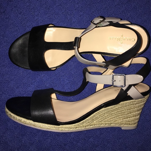 Two toned t strap sz 10 espadrilles - Picture 2 of 4