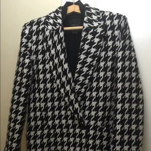 THEORY DANVEG BROOKLINE HOUNDSTOOTH WOOLBLEND COAT