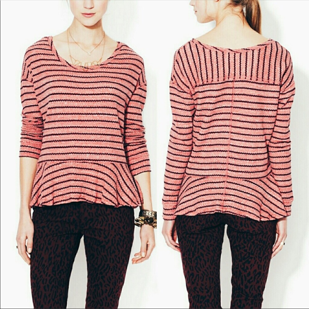 Free People :We The Free M Peplum Flowy Shirt