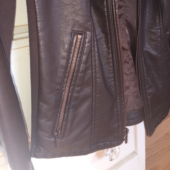 Express brown leather jacket - Picture 4 of 4