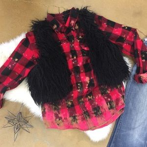 Black fur vest, Kensie brand, medium