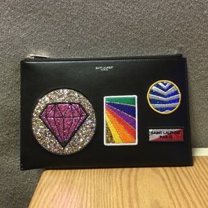 Saint Laurent Paris Multi Patch Tablet Holder