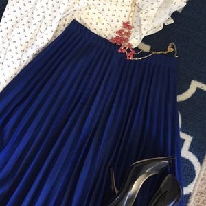 VTG Vicki Wayne's blue accordion skirt Sz 12P