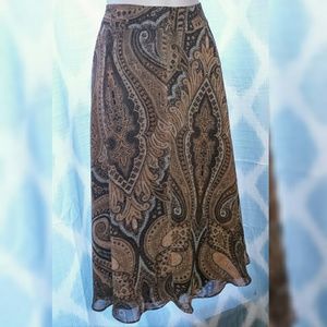Jones NY brown and beige below the knee skirt