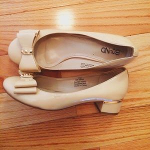 Nude Patent Leather Granny Heel